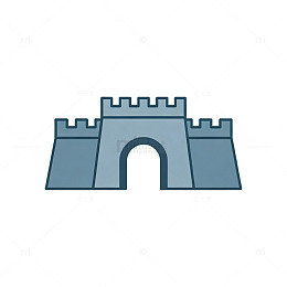 简约风长城建筑图标设计素材