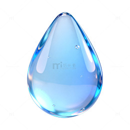 透明风格水滴液态玻璃素材