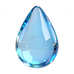 透明风格水滴水晶3D渲染素材