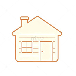 简约风小木屋线条插画设计素材