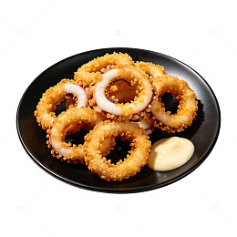 炸鱿鱼圈美食摄影素材