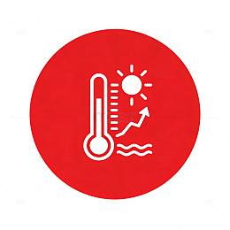 扁平风温度升高天气图标设计素材