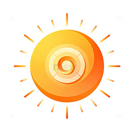 扁平风太阳光芒卡通图标设计素材