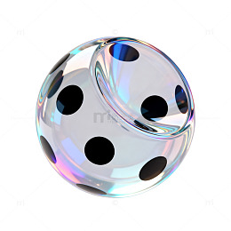 玻璃质感骰子3D渲染设计素材