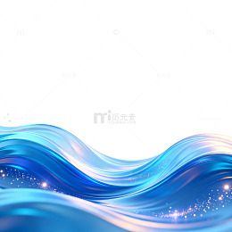 流体风蓝色波浪光影背景设计素材