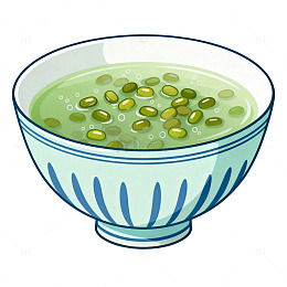 卡通风格绿豆汤插画设计素材