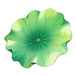 卡通风格荷叶绿意清新矢量素材