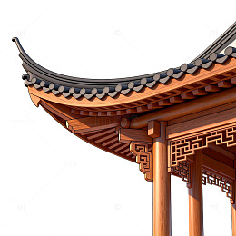 国风中式亭子建筑3D模型素材