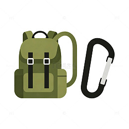 扁平风户外登山背包扣设计素材