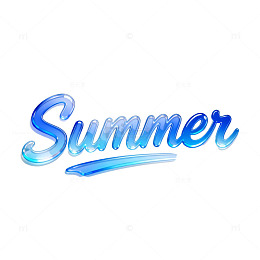 渐变蓝夏日文字艺术字设计素材