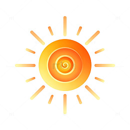 扁平风太阳光晕图标设计素材