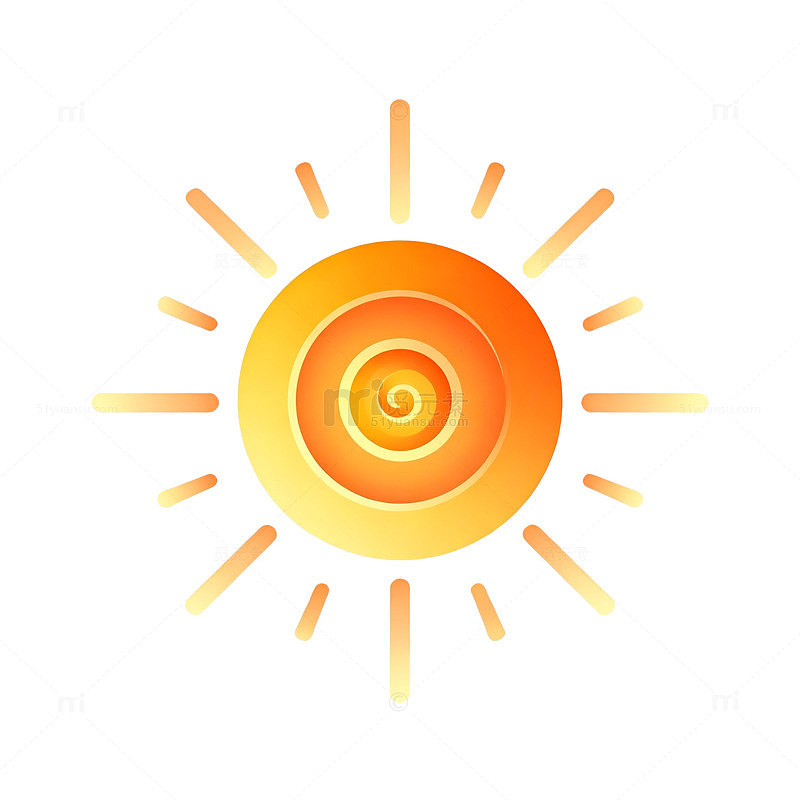 扁平风太阳光晕图标设计素材