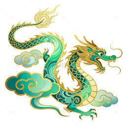 国风祥云金龙图案设计素材