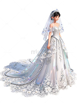 梦幻风新娘婚纱礼服设计素材