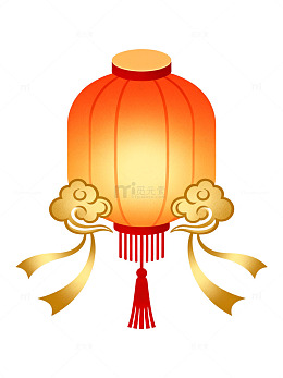 卡通风格春节灯笼插画设计素材