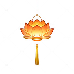 国风莲花灯笼矢量设计素材