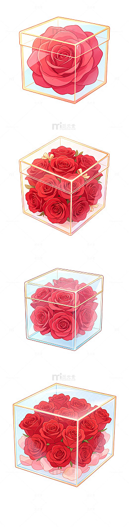 亚克力花盒，透明礼盒，玫瑰花盒，七夕礼物