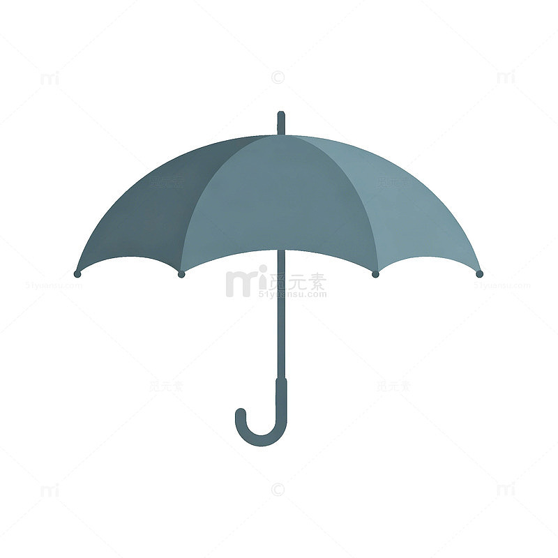 扁平风蓝色雨伞矢量设计素材