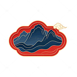 国风山水云纹图案设计素材
