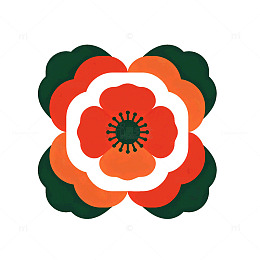 扁平风抽象花卉图案矢量素材
