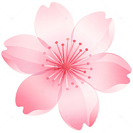 矢量风樱花盛开插画设计素材