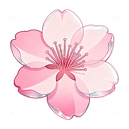 手绘风樱花花朵插画设计素材