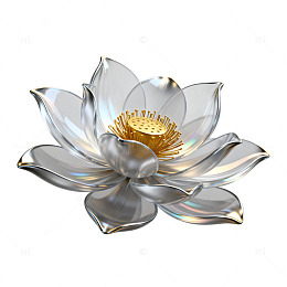 玻璃质感莲花艺术设计素材