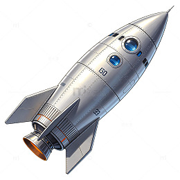 太空火箭插画设计素材
