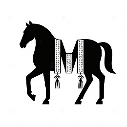 剪影风马形字母M设计素材