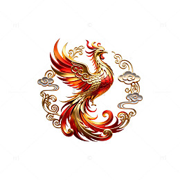 国风凤凰祥云纹样设计素材