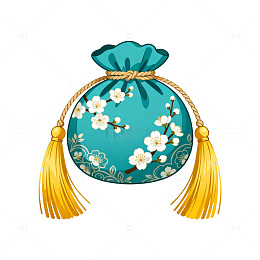 国风手绘梅花福袋插画设计素材