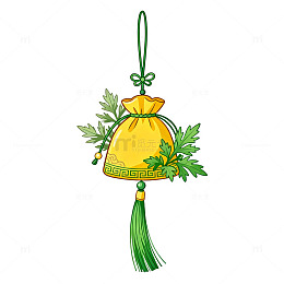 手绘风春节装饰香囊挂件设计素材