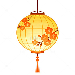 扁平风中式灯笼插画设计素材