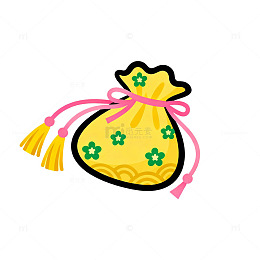 卡通风格黄色福袋手绘图案设计素材