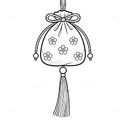 线描风传统香囊挂饰设计素材