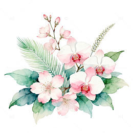 水彩风花卉植物手绘插画设计素材