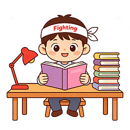 卡通风学生读书学习矢量免扣元素素材