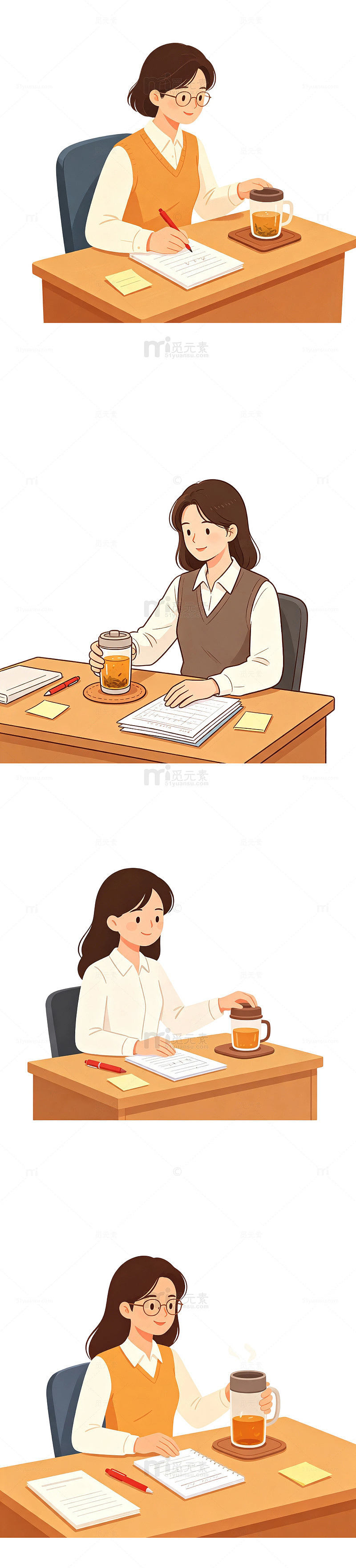 保温垫，凉茶杯，办公细节