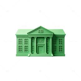 简约风绿色建筑模型设计素材