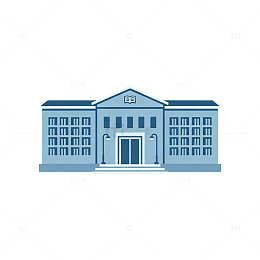 扁平风学校建筑矢量设计素材