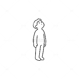 简约风仰望人物线条插画设计素材