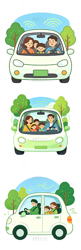 新能源汽车，家庭出游，绿色驾驶