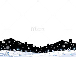 简约风冬日雪景城市剪影设计素材