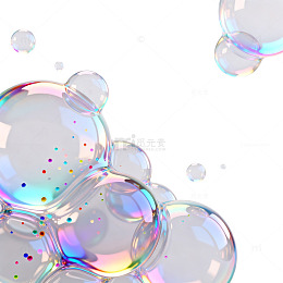 梦幻风透明泡泡光影效果设计素材