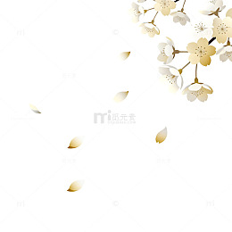 简约风樱花飘落背景设计素材