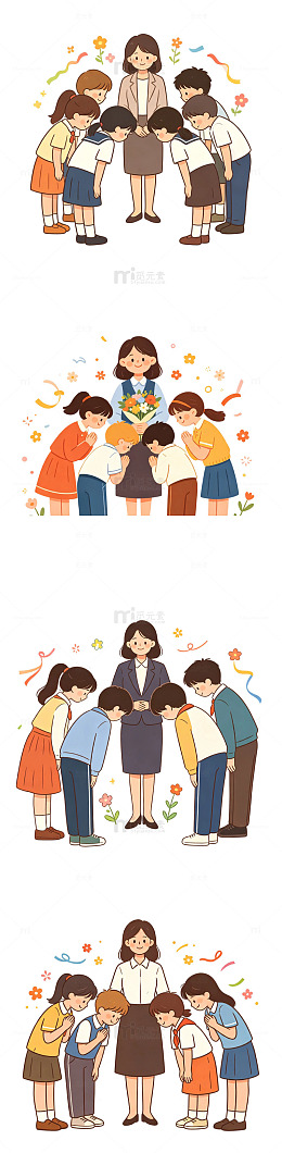 鞠躬致谢，学生感恩，教师节