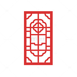中式风格传统窗花图案设计素材