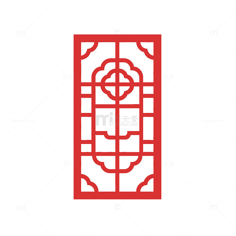 中式风格传统窗花图案设计素材
