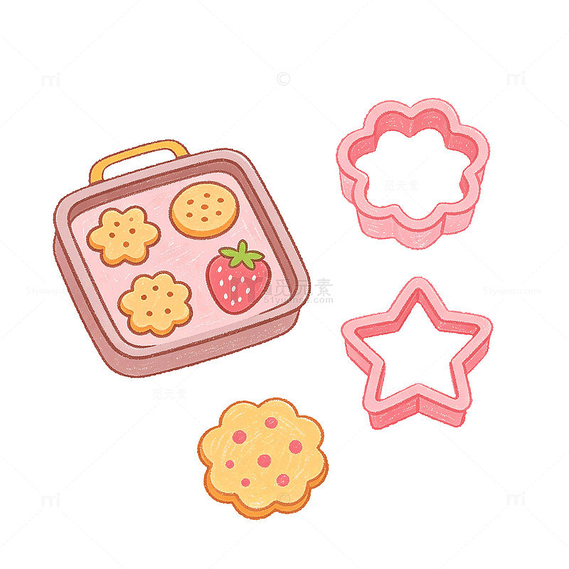 卡通风烘焙饼干模具设计素材