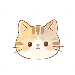 手绘风可爱猫咪头像卡通设计素材